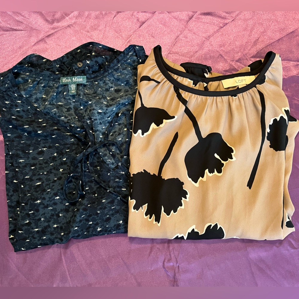 Women’s Small Blouse Lot - Loft and Fluer Bleue